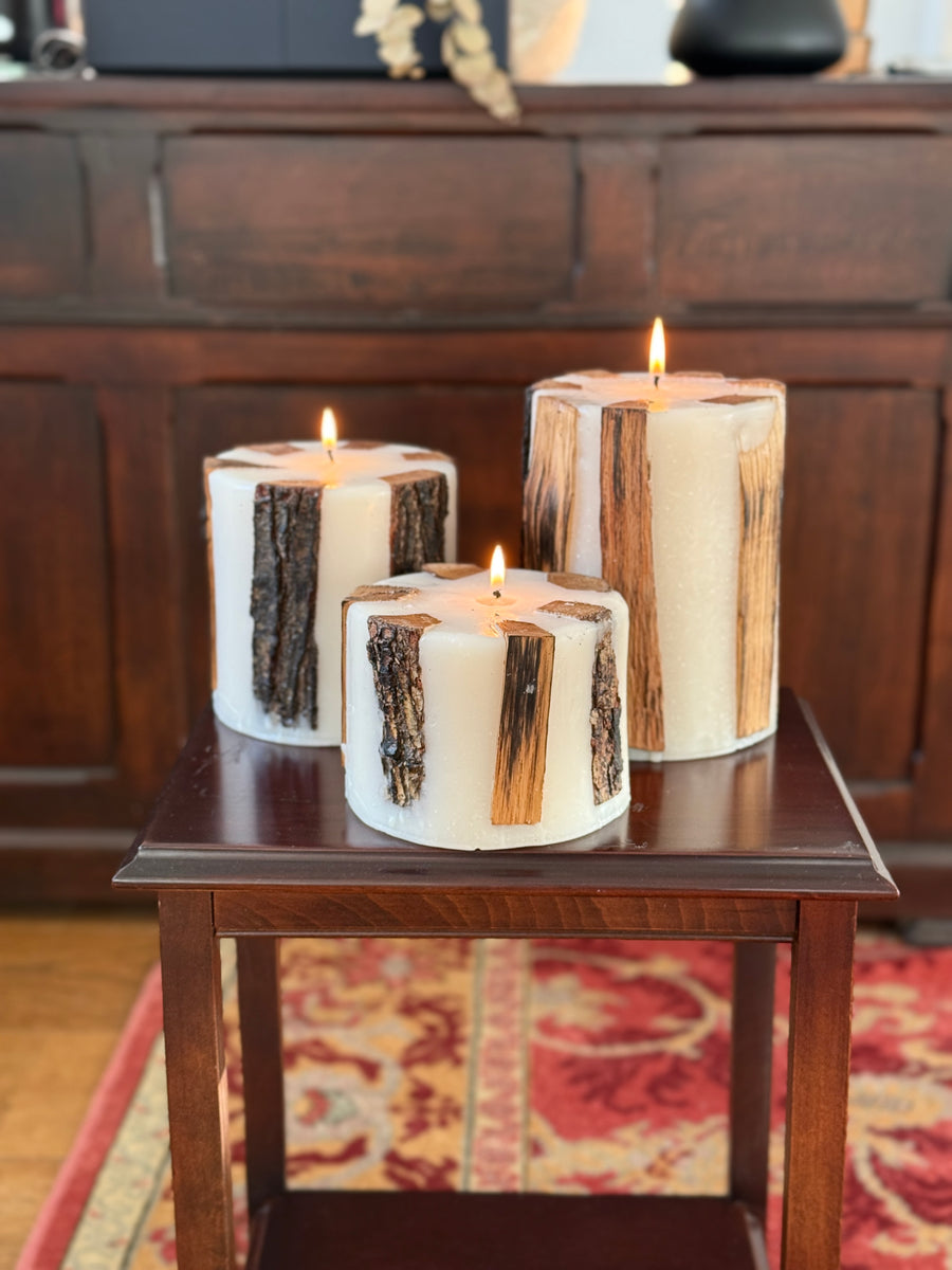 Wooden Fireplace Candle – 15 cm Ø | Tay Mum Online – Tay Mum