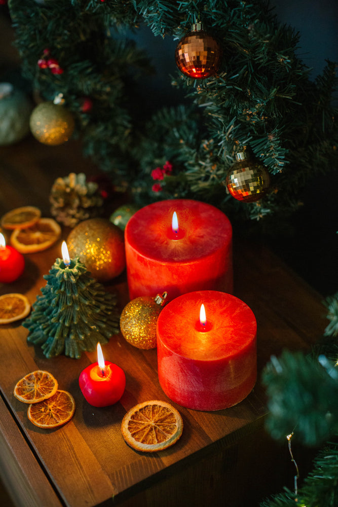 Kokulu Kırmızı Bitkisel Mum