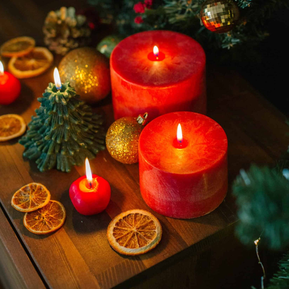 Scented Red Botanical Candle