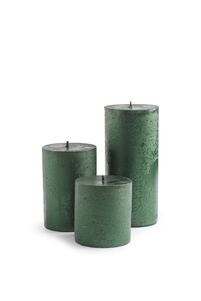 Metallic Dark Green Candles
