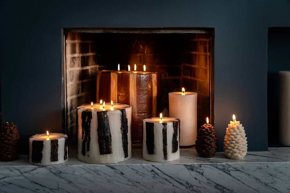 Wooden Fireplace Candle – 22×20 cm