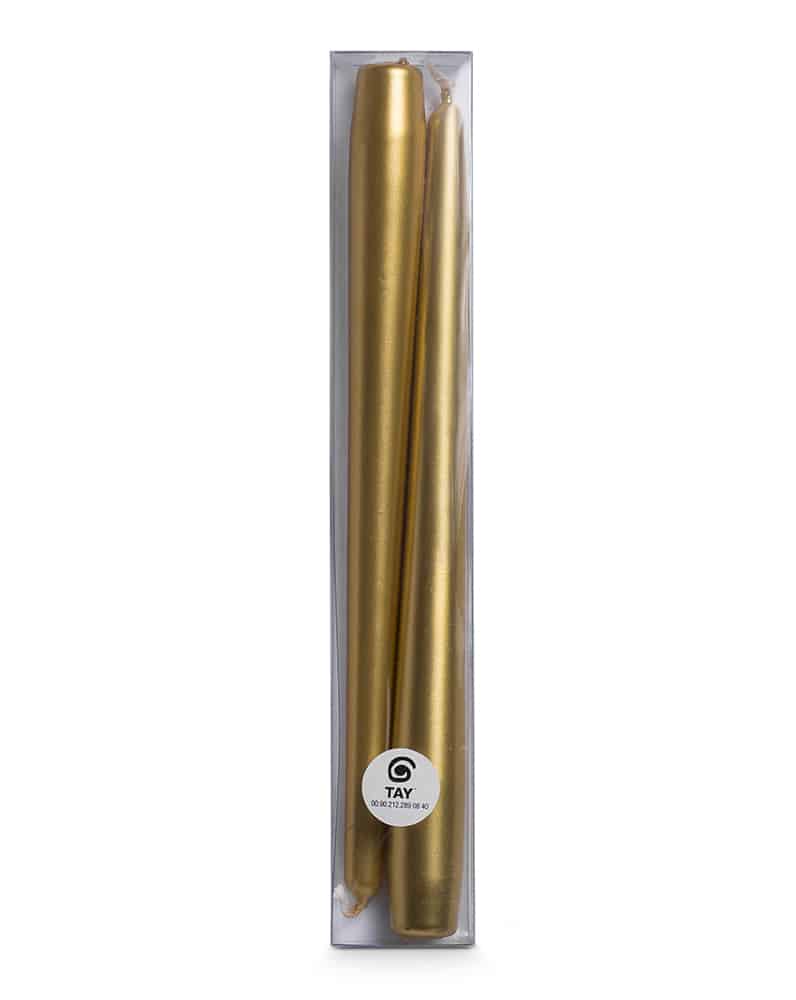 Şamdan Mumu - 25 cm - Altın