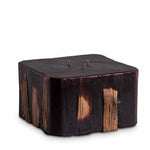 Wooden Fireplace Candle - Square - 18x10 cm