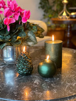 Metallic Dark Green Candles