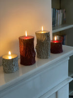 Shimmering Wood Candles