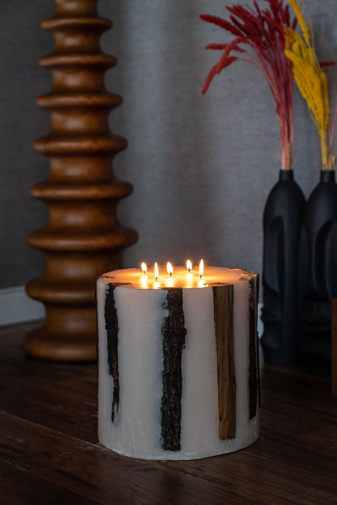 Wooden Fireplace Candle – 30×30 cm