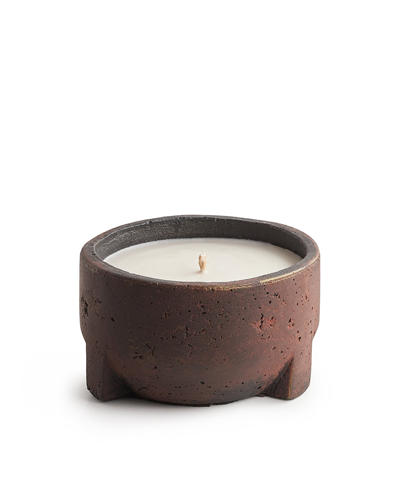 Candle in Concrete Pot