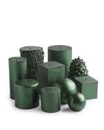 Metallic Dark Green Candles